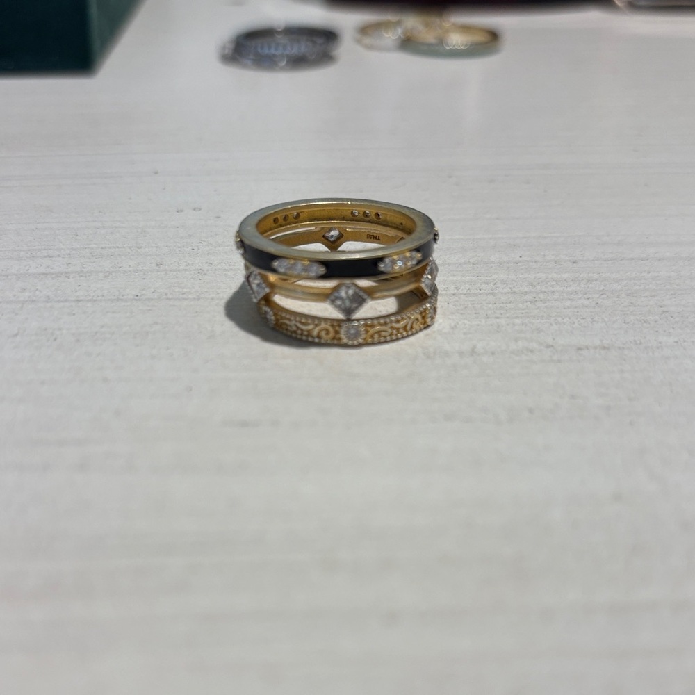 Elegant Gold and Silver Stacked Ring Set